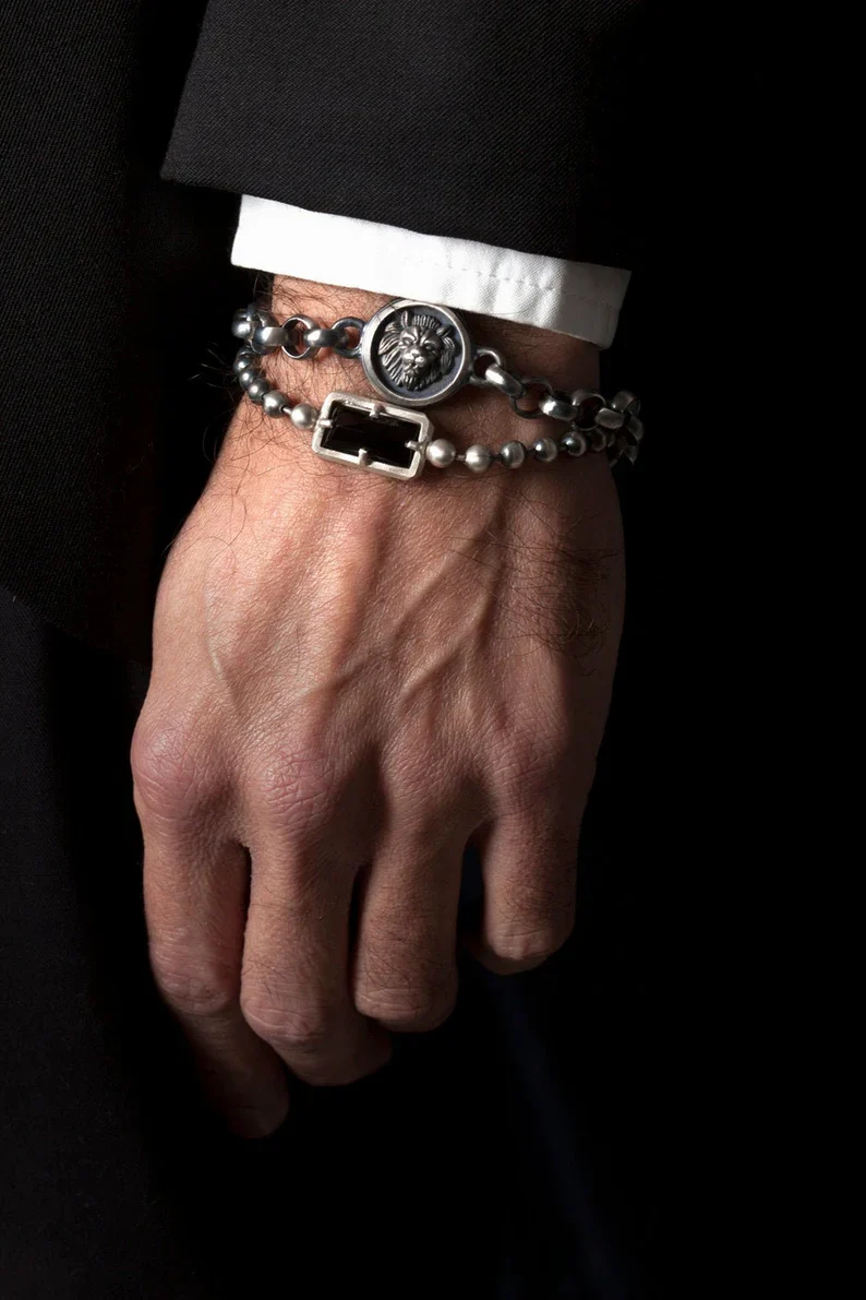 RARE PRINCE by CARAT SUTRA |  Natural Black Onyx Bracelet for Men | 925 Sterling Silver Bracelet | Men's Jewelry | With Certificate of Authenticity and 925 Hallmark - Image 7