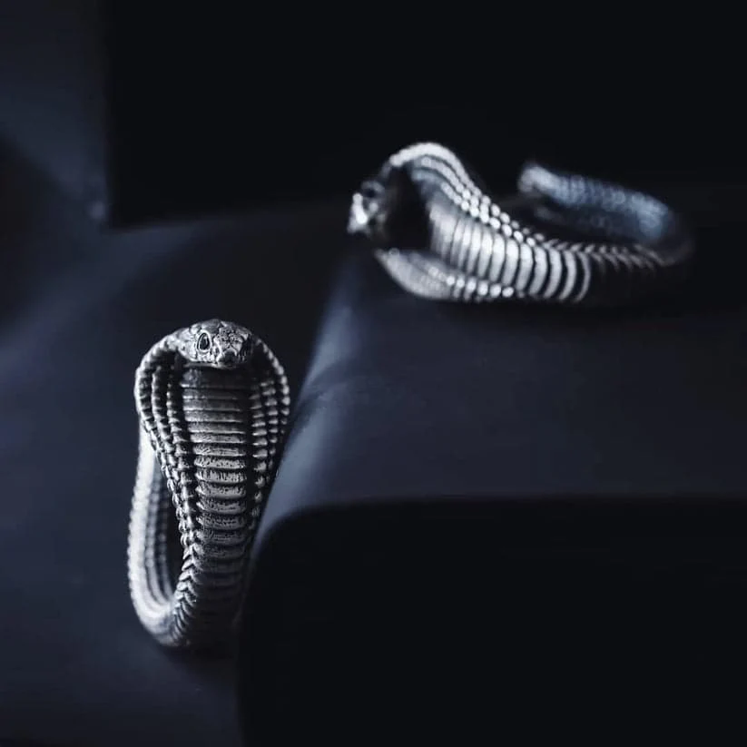 Unisex Antique finish snake Earrings | Rhodium Plated 925 Sterling Silver | With Certificate of Authenticity and 925 Hallmark - Image 3