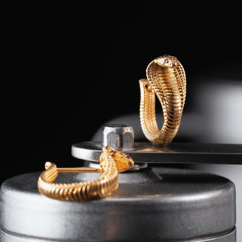 Unisex Antique finish snake Earrings | Rhodium Plated 925 Sterling Silver | With Certificate of Authenticity and 925 Hallmark - Image 4