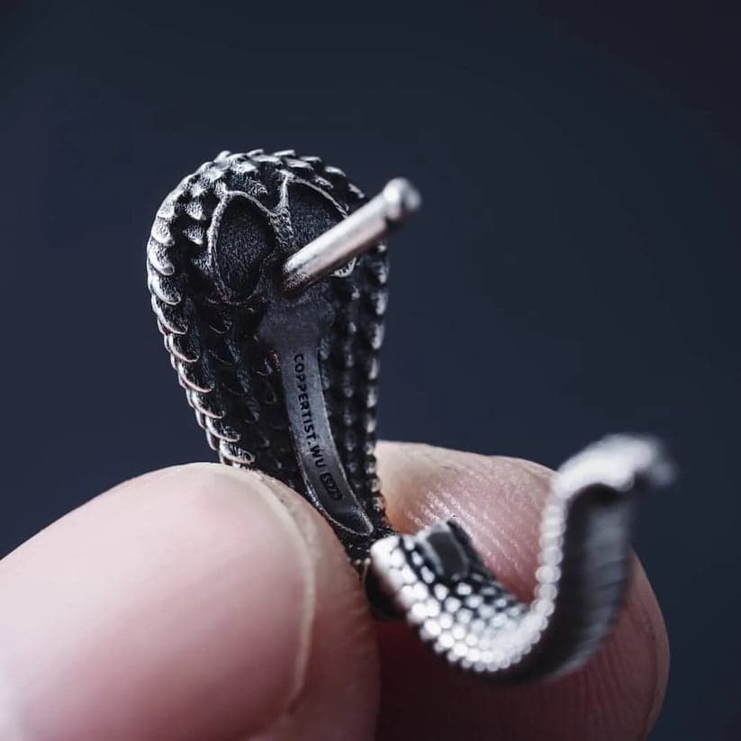 Unisex Antique finish snake Earrings | Rhodium Plated 925 Sterling Silver | With Certificate of Authenticity and 925 Hallmark - Image 8