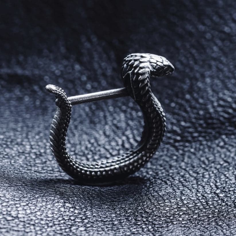 Unisex Antique finish snake Earrings | Rhodium Plated 925 Sterling Silver | With Certificate of Authenticity and 925 Hallmark - Image 9