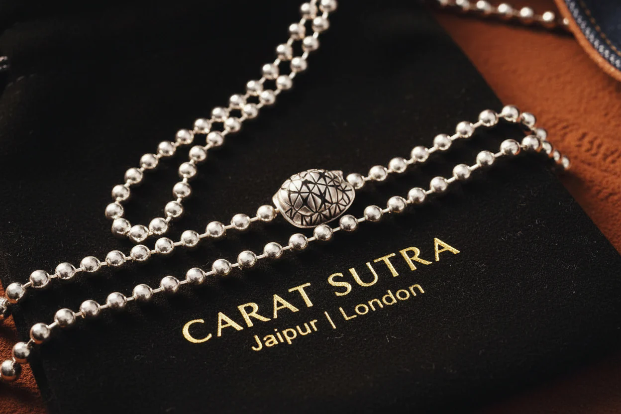 RARE PRINCE by CARAT SUTRA | 4mm Tortoise Ball Chain | 925 Sterling Silver Chain | With Certificate of Authenticity and 925 Hallmark - Image 4