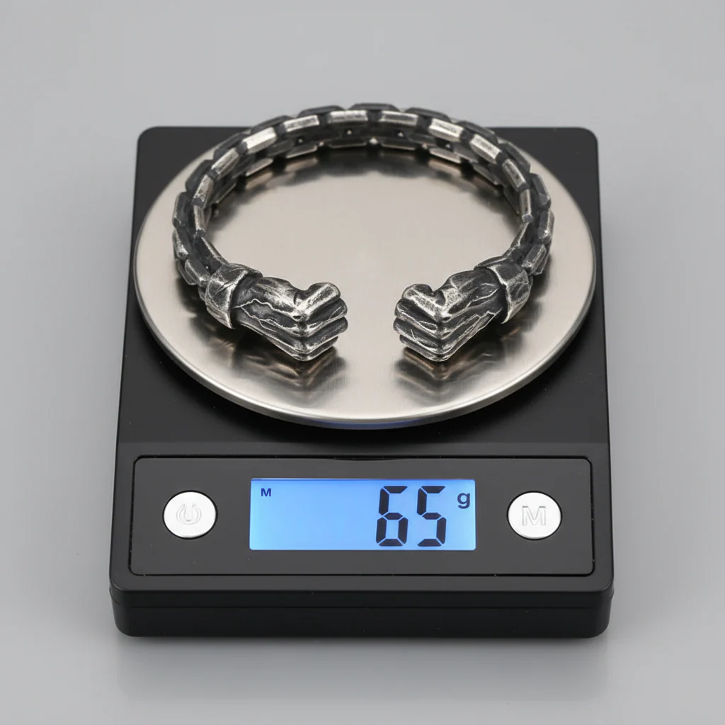 RARE PRINCE by CARAT SUTRA | Unique 925 Silver Oxidized Fists Cuff | Bracelet for Men | 925 Sterling Silver Cuff | Men's Jewelry | With Certificate of Authenticity and 925 Hallmark - Image 5