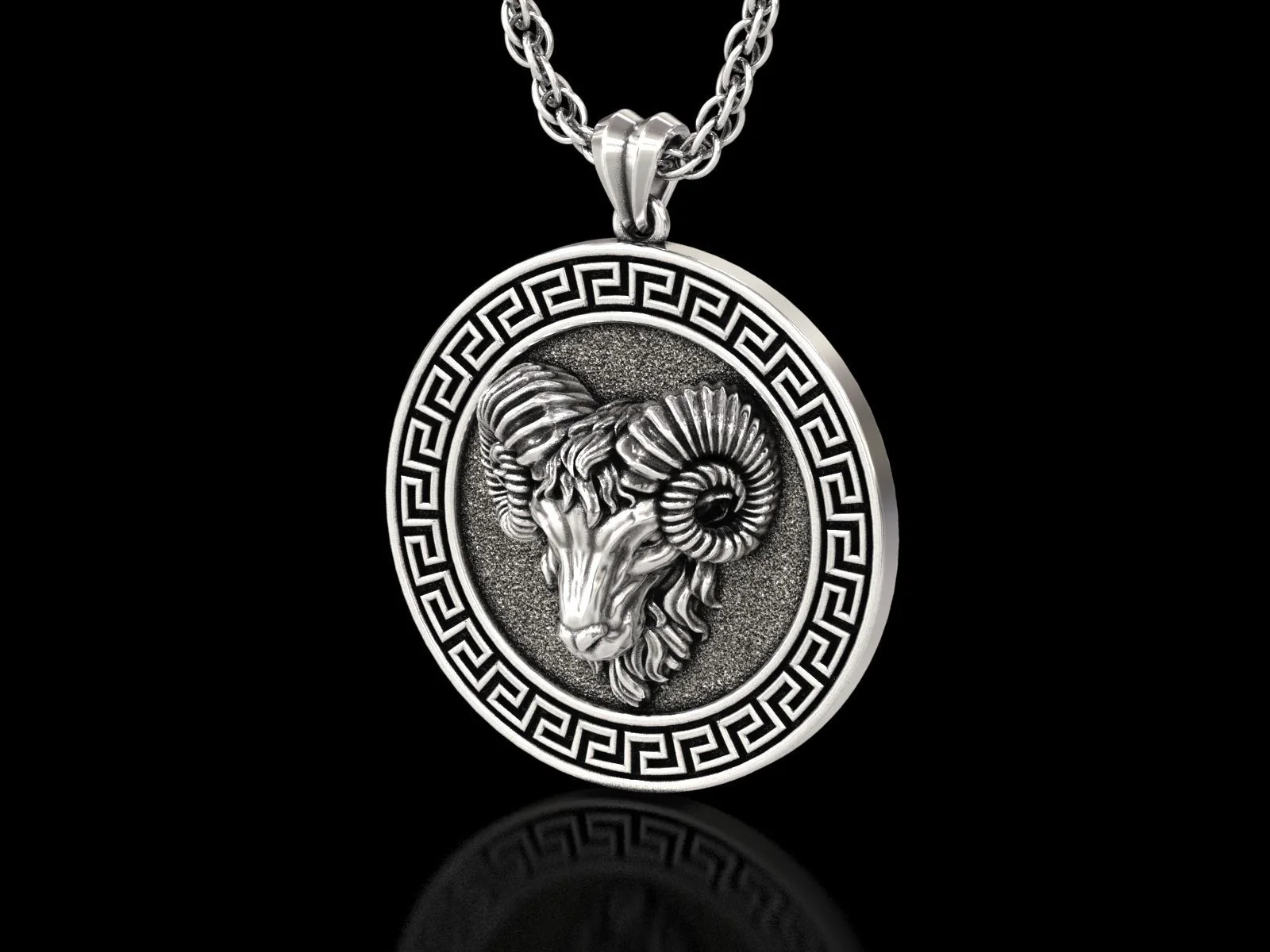 RARE PRINCE by CARAT SUTRA | Unique Designed Pendant for Aries Zodiac for Men | 925 Sterling Silver Oxidized Pendant | Men's Jewelry | With Certificate of Authenticity and 925 Hallmark - Image 4