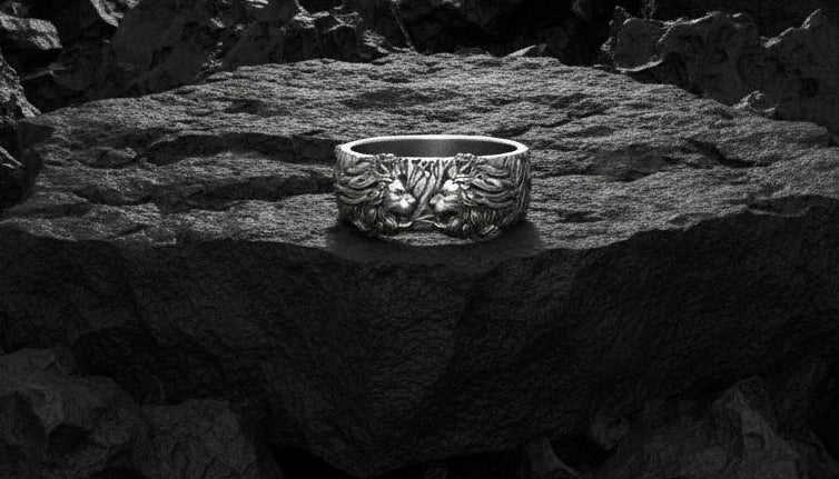 RARE PRINCE by CARAT SUTRA | Unique Designed Band Ring with Lion | 925 Sterling Silver Oxidized Ring | Men's Jewelry | With Certificate of Authenticity and 925 Hallmark - Image 3