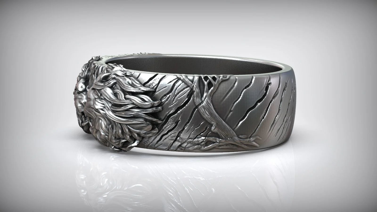 RARE PRINCE by CARAT SUTRA | Unique Designed Band Ring with Lion | 925 Sterling Silver Oxidized Ring | Men's Jewelry | With Certificate of Authenticity and 925 Hallmark - Image 5
