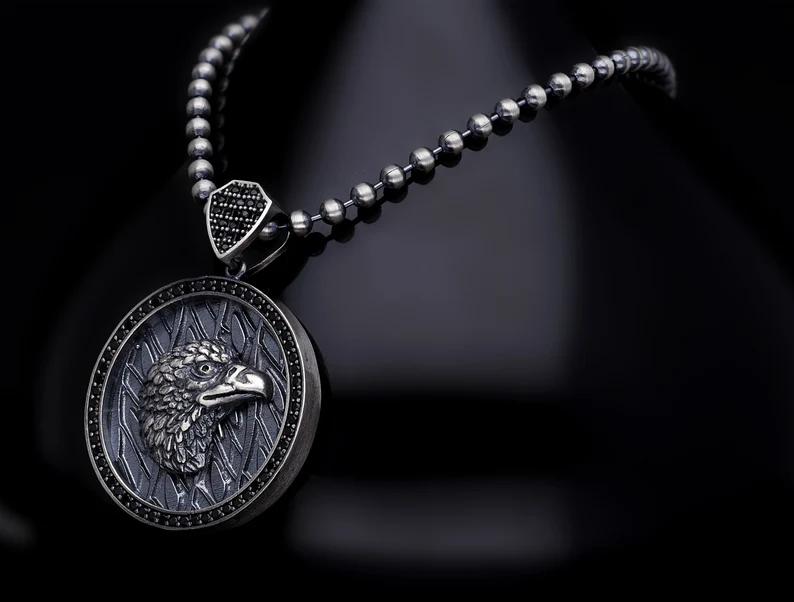 RARE PRINCE by CARAT SUTRA | Unique Designed Eagle Pendant for Men | 925 Sterling Silver Oxidized Eagle Pendant | Men's Jewelry | With Certificate of Authenticity and 925 Hallmark - Image 2
