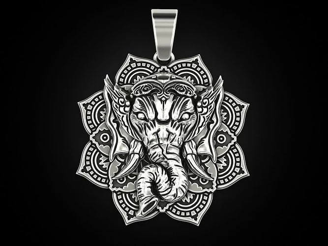 RARE PRINCE by CARAT SUTRA | Unique Designed Ganesha Pendant | 925 Sterling Silver Oxidized Pendant | Men's Jewelry | With Certificate of Authenticity and 925 Hallmark