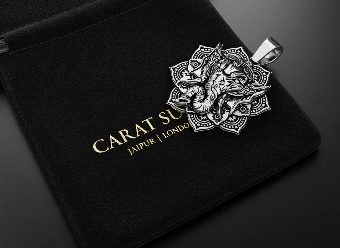RARE PRINCE by CARAT SUTRA | Unique Designed Ganesha Pendant | 925 Sterling Silver Oxidized Pendant | Men's Jewelry | With Certificate of Authenticity and 925 Hallmark - Image 2