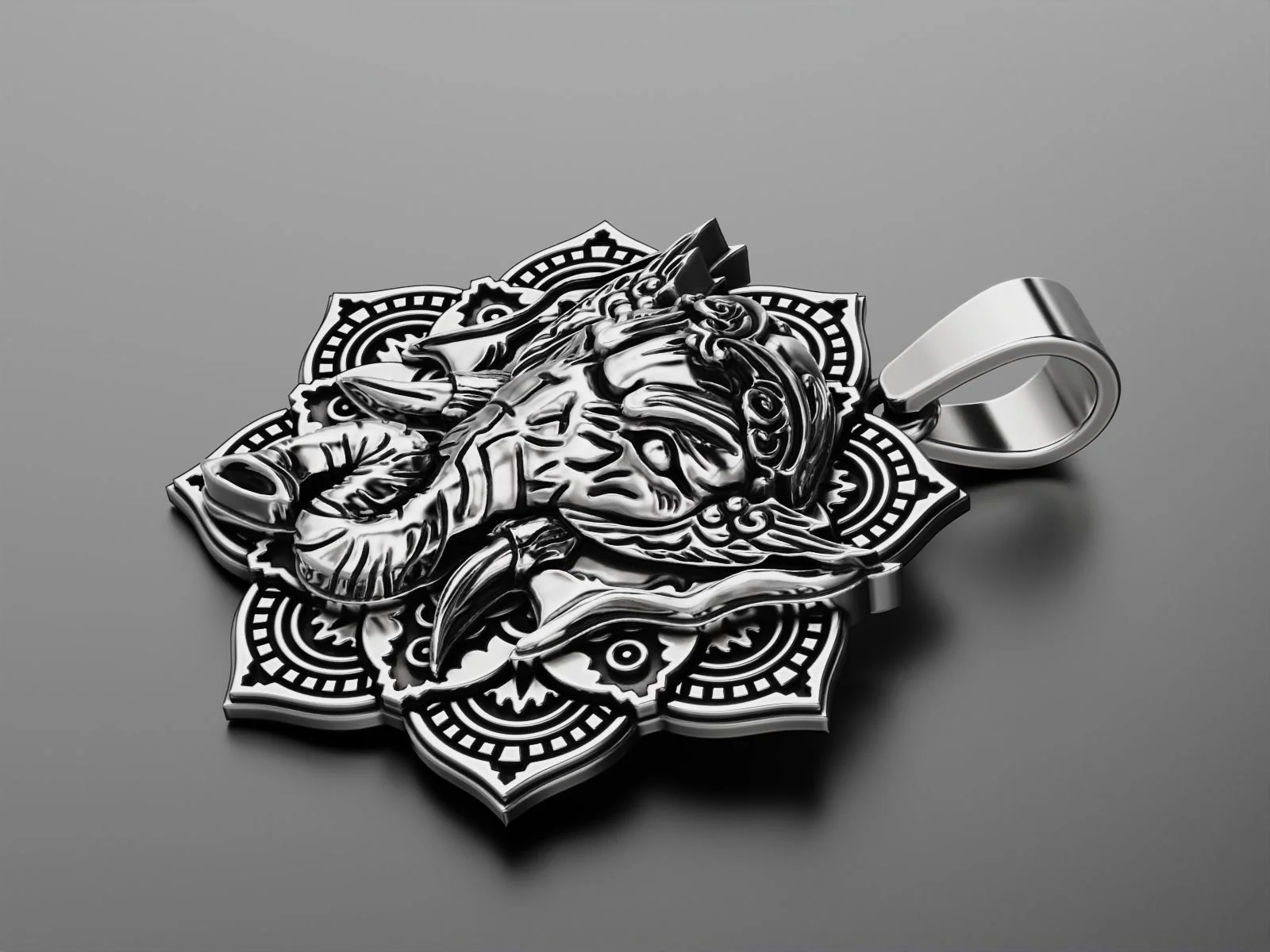 RARE PRINCE by CARAT SUTRA | Unique Designed Ganesha Pendant | 925 Sterling Silver Oxidized Pendant | Men's Jewelry | With Certificate of Authenticity and 925 Hallmark - Image 3