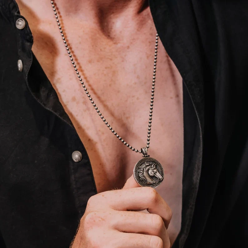 RARE PRINCE by CARAT SUTRA | Unique Designed Horse Pendant for Men | 925 Sterling Silver Oxidized Pendant | Men's Jewelry | With Certificate of Authenticity and 925 Hallmark - Image 3