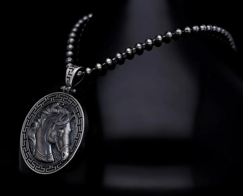 RARE PRINCE by CARAT SUTRA | Unique Designed Horse Pendant for Men | 925 Sterling Silver Oxidized Pendant | Men's Jewelry | With Certificate of Authenticity and 925 Hallmark - Image 5