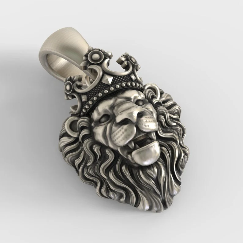 RARE PRINCE by CARAT SUTRA | Unique Designed Lion with Crown Pendant for Men | 925 Sterling Silver Oxidized Pendant | Men's Jewelry | With Certificate of Authenticity and 925 Hallmark - Image 6