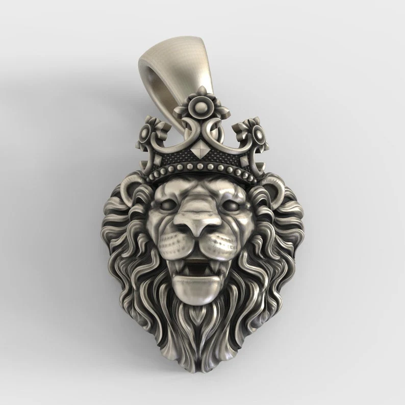 RARE PRINCE by CARAT SUTRA | Unique Designed Lion with Crown Pendant for Men | 925 Sterling Silver Oxidized Pendant | Men's Jewelry | With Certificate of Authenticity and 925 Hallmark - Image 7