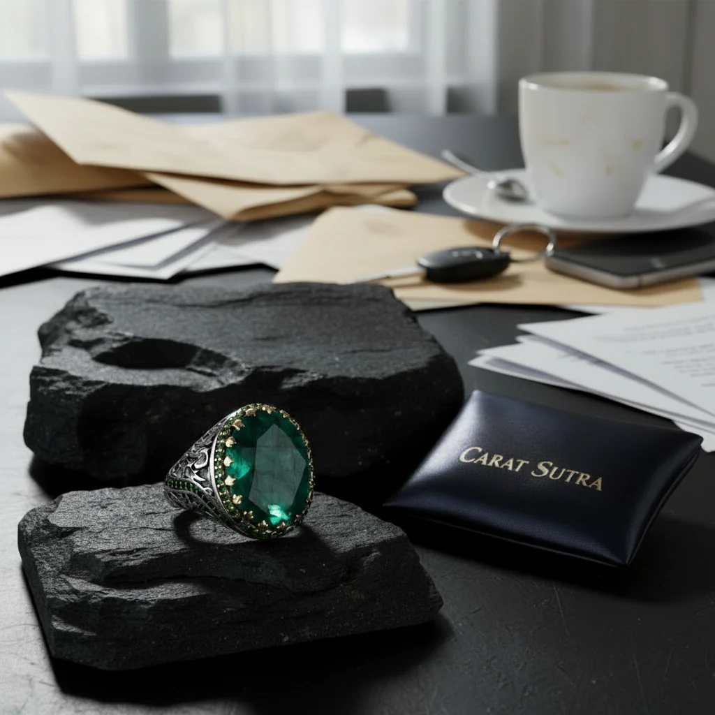 Unique Designed Turkish Style Ring with Natural Emerald | 925 Sterling Silver Oxidized Ring |With Certificate of Authenticity and 925 Hallmark - Image 4