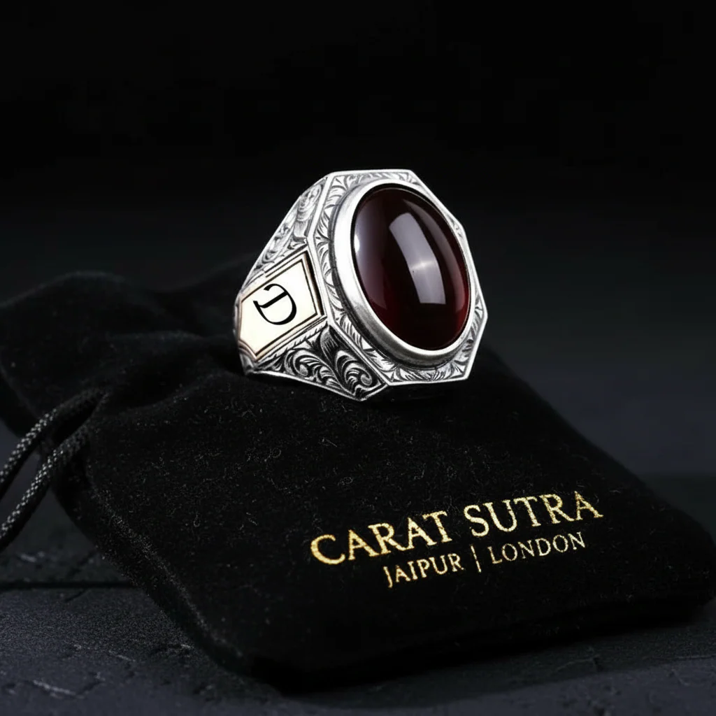 RARE PRINCE by CARAT SUTRA | Unique Designed Turkish Style Ring with Natural Tiger Eye | 925 Sterling Silver Oxidized Ring | Men's Jewelry | With Certificate of Authenticity and 925 Hallmark - Image 3