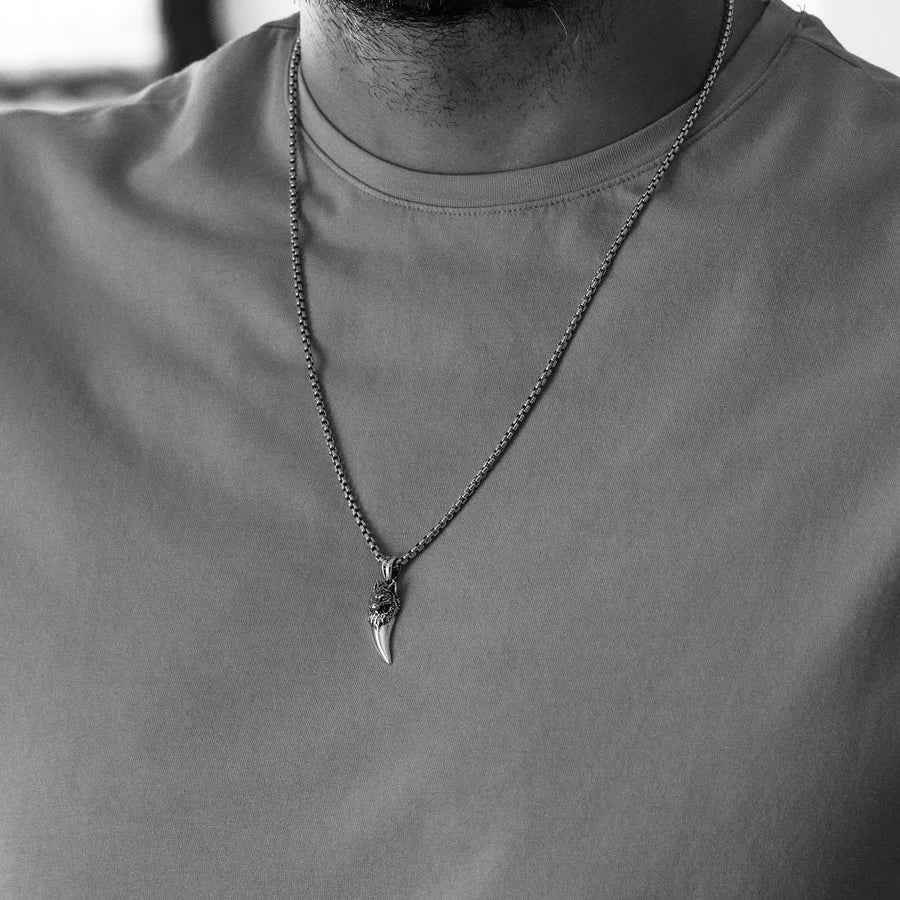 RARE PRINCE by CARAT SUTRA | Unique Designed Wolf Nail Pendant for Men | 925 Sterling Silver Oxidized Pendant | Men's Jewelry | With Certificate of Authenticity and 925 Hallmark - Image 5