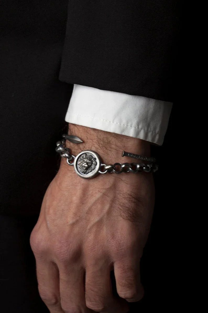 RARE PRINCE by CARAT SUTRA | Unique Oxidized Lion Head Bracelet for Men | 925 Sterling Silver Bracelet | Men's Jewelry | With Certificate of Authenticity and 925 Hallmark - Image 2