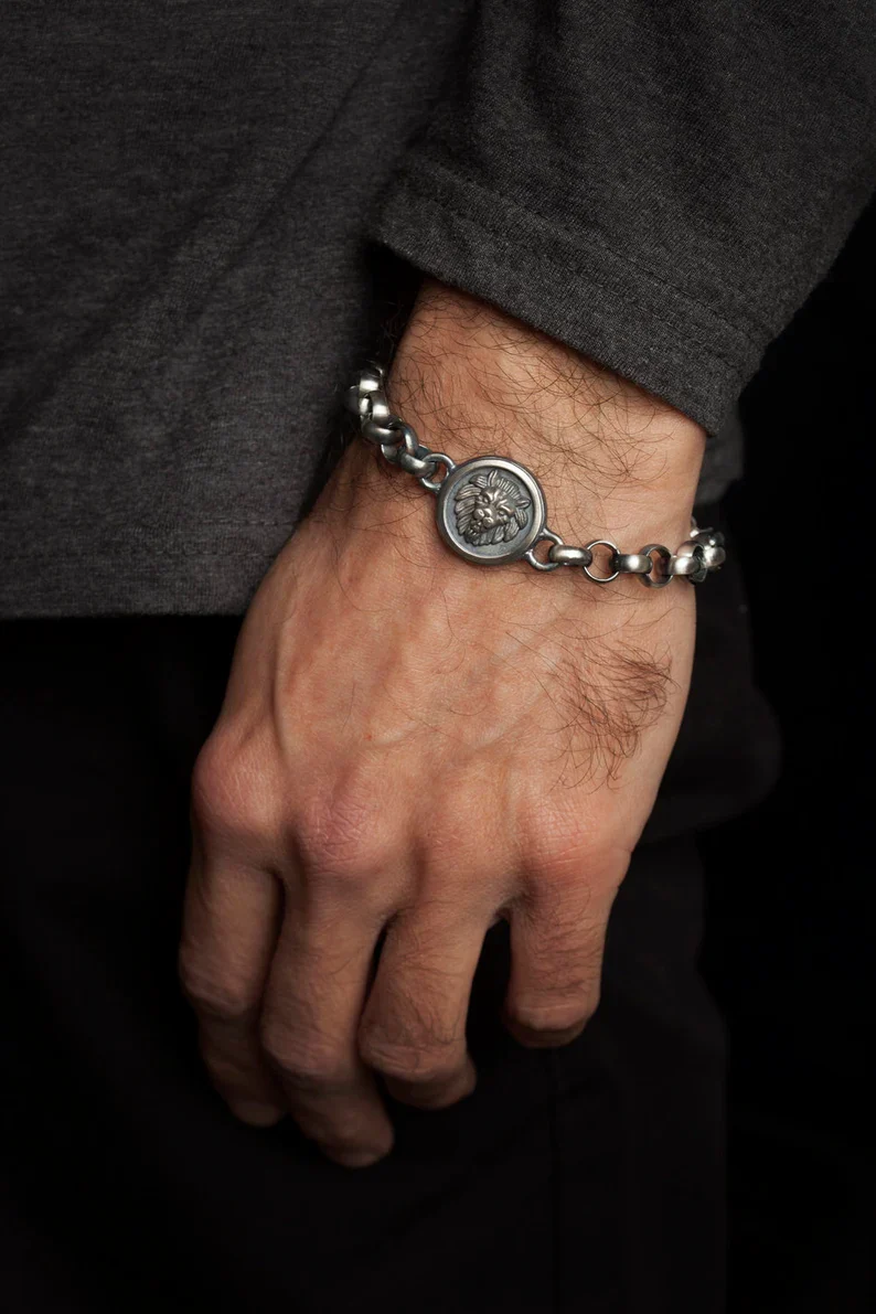 RARE PRINCE by CARAT SUTRA | Unique Oxidized Lion Head Bracelet for Men | 925 Sterling Silver Bracelet | Men's Jewelry | With Certificate of Authenticity and 925 Hallmark - Image 3
