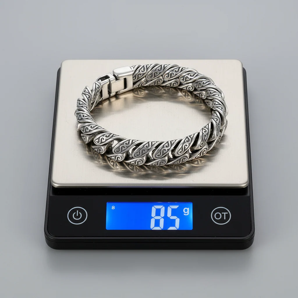 Unique 14mm wide Retro Silver Oxidized Bracelet for Men | 925 Sterling Silver Bracelet | Men's Jewelry | With Certificate of Authenticity and 925 Hallmark - Image 5