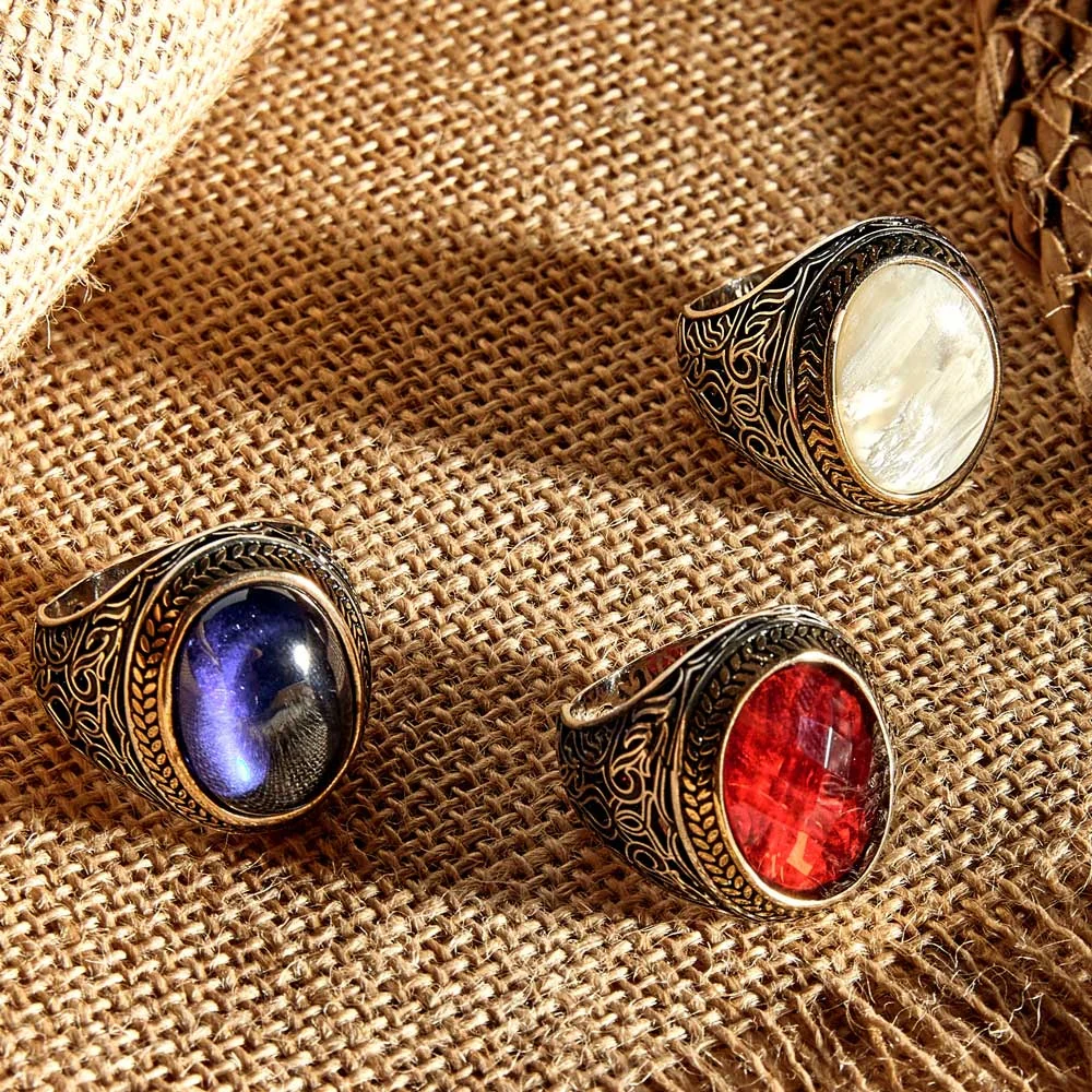 RARE PRINCE by CARAT SUTRA | Unique Turkish Style Ring with Blue S Sapphire | 925 Sterling Silver Oxidized Ring | Men's Jewelry | With Certificate of Authenticity and 925 Hallmark - Image 4