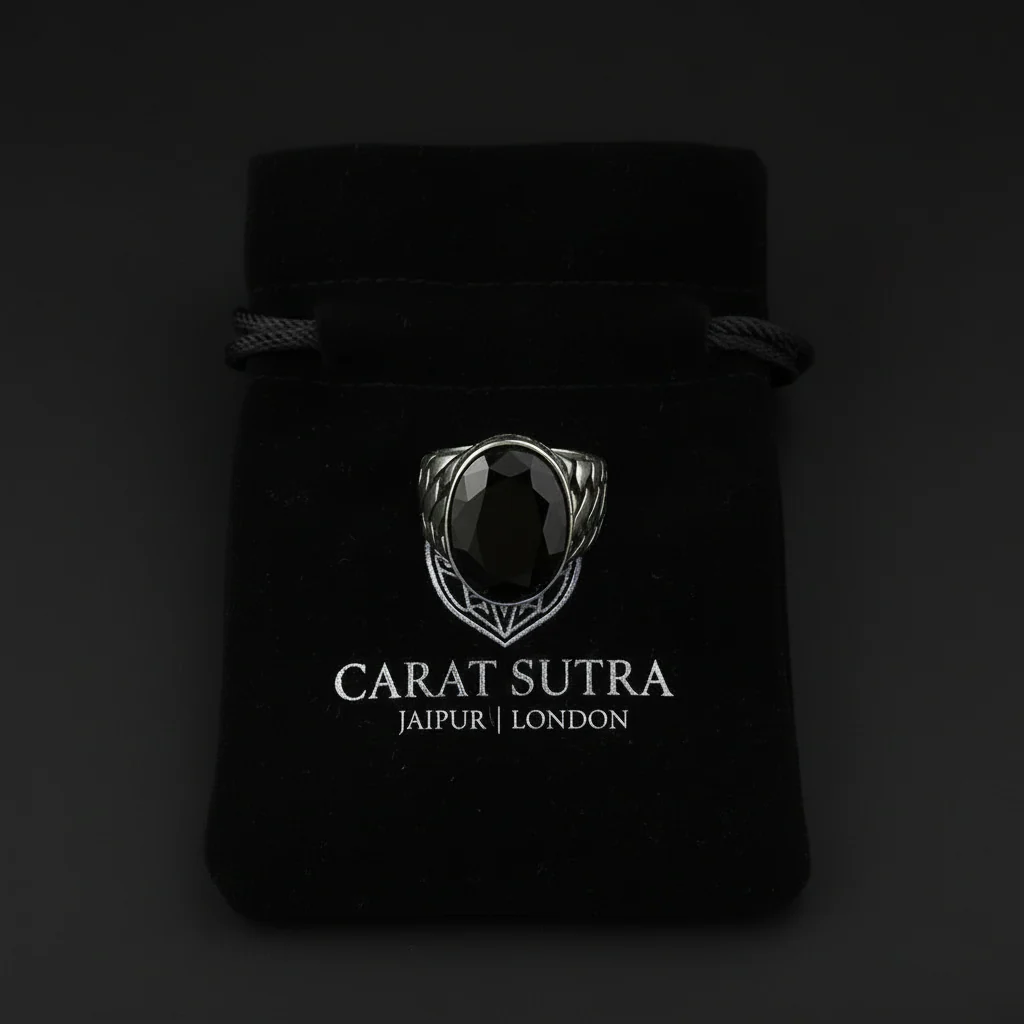 RARE PRINCE by CARAT SUTRA | Unique Turkish Style Ring with Natural Black Onyx | Black Rhodium & Gold Plated 925 Sterling Silver Ring | Men's Jewelry | With Certificate of Authenticity and 925 Hallmark - Image 3