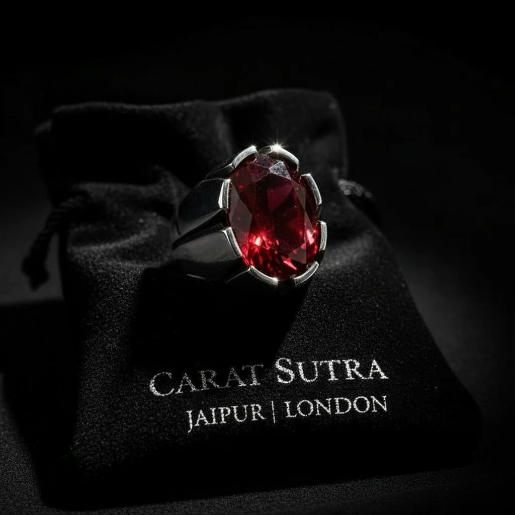 RARE PRINCE by CARAT SUTRA | Unique Turkish Style Ring with Natural Gomed | 925 Sterling Silver Oxidized Ring | Men's Jewelry | With Certificate of Authenticity and 925 Hallmark - Image 3