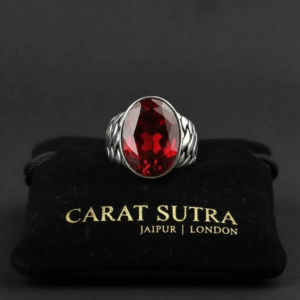 RARE PRINCE by CARAT SUTRA | Unique Turkish Style Ring with Natural Gomed | 925 Sterling Silver Oxidized Ring | Men's Jewelry | With Certificate of Authenticity and 925 Hallmark - Image 3