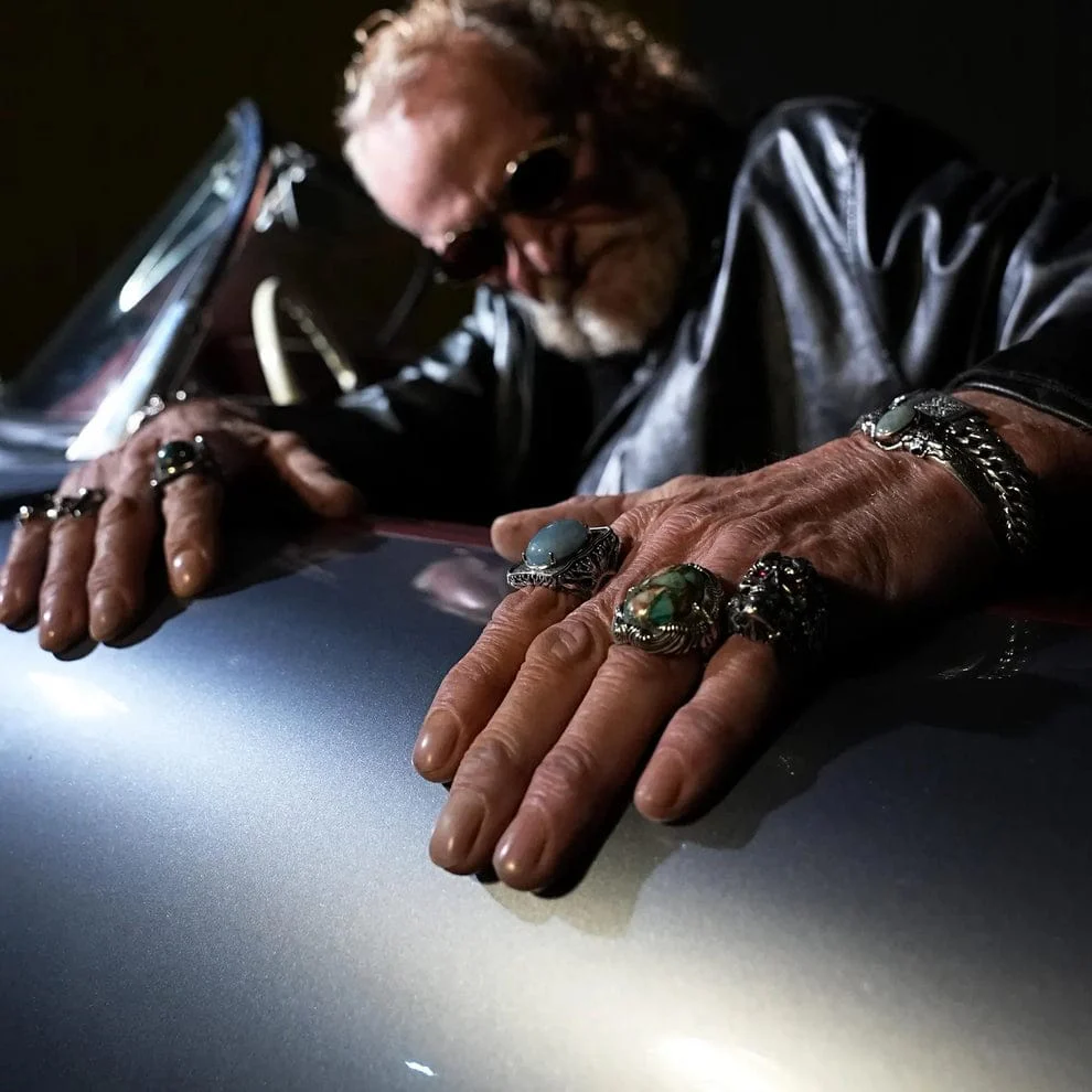 RARE PRINCE by CARAT SUTRA | Biker Guy, Oval shaped Turkish Style Ring with Natural Irani Turquoise (Firoza) with Eagle | 925 Sterling Silver Oxidized Ring | Men's Jewelry | With Certificate of Authenticity and 925 Hallmark - Image 5