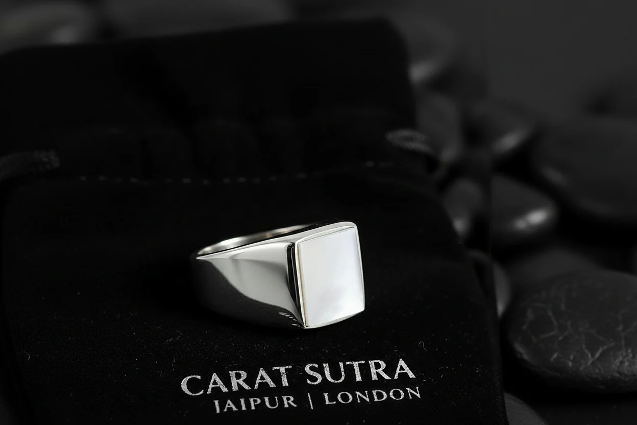 RARE PRINCE by CARAT SUTRA | Unique Turkish Style Ring with Natural Pearl | 925 Sterling Silver Oxidized Ring | Men's Jewelry | With Certificate of Authenticity and 925 Hallmark - Image 2
