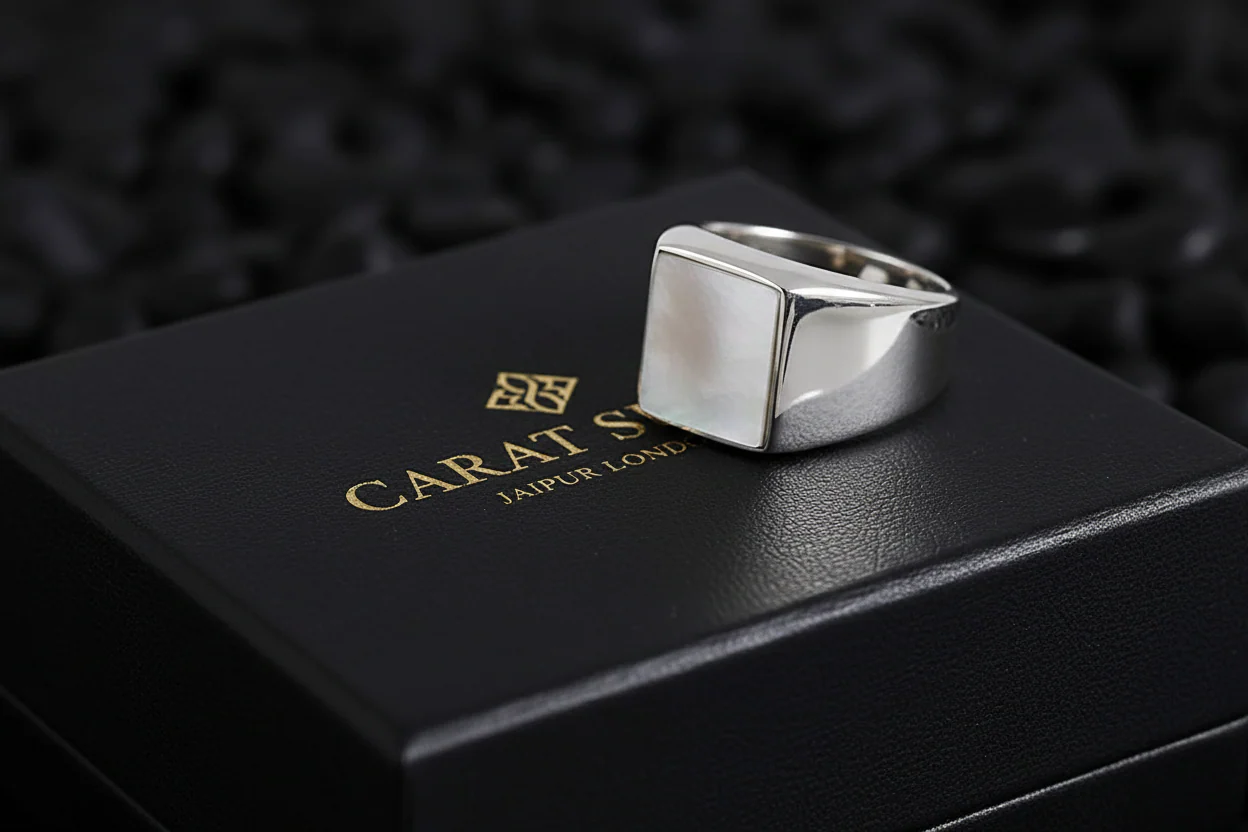RARE PRINCE by CARAT SUTRA | Unique Turkish Style Ring with Natural Pearl | 925 Sterling Silver Oxidized Ring | Men's Jewelry | With Certificate of Authenticity and 925 Hallmark - Image 4
