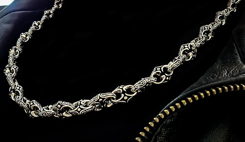 RARE PRINCE by CARAT SUTRA | Unique Vintage Artistry Ancient Oxidized Chain | 925 Sterling Silver Chain | Men's Jewelry | With Certificate of Authenticity and 925 Hallmark - Image 5