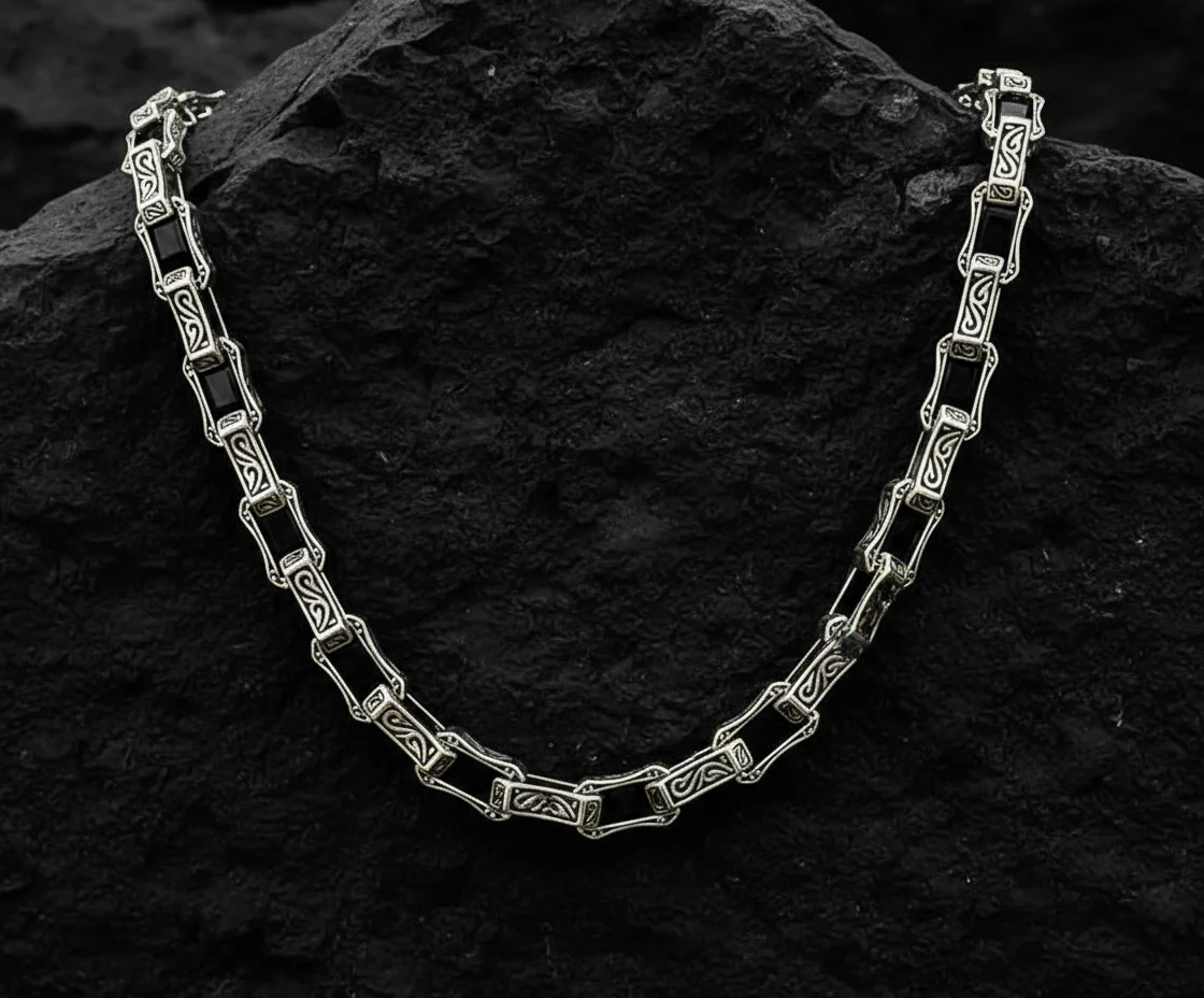 RARE PRINCE by CARAT SUTRA | Unique Vintage Artistry Ancient Oxidized Chain | 925 Sterling Silver Chain | Men's Jewelry | With Certificate of Authenticity and 925 Hallmark