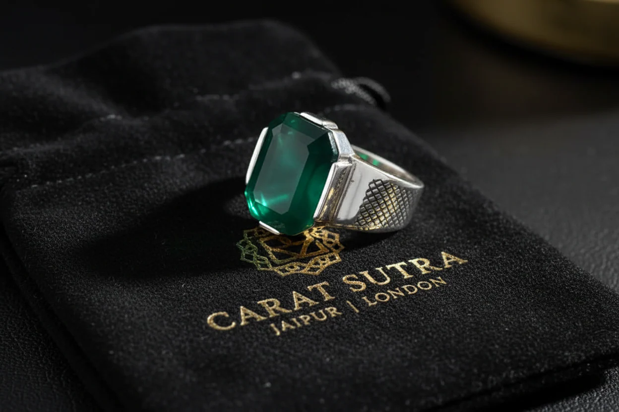 Turkish Style Ring with Octagon Cut Natural Emerald | 925 Sterling Silver Oxidized Ring |With Certificate of Authenticity and 925 Hallmark - Image 4
