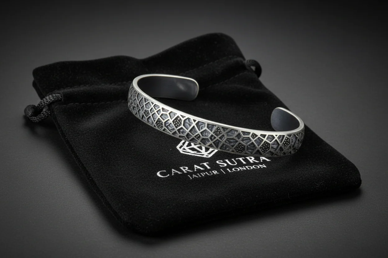 Uneven Textured Adjustable Modern Style Bangle/kadaa/Handcuff | 925 Sterling Silver Bracelet | With Certificate of Authenticity and 925 Hallmark - Image 3