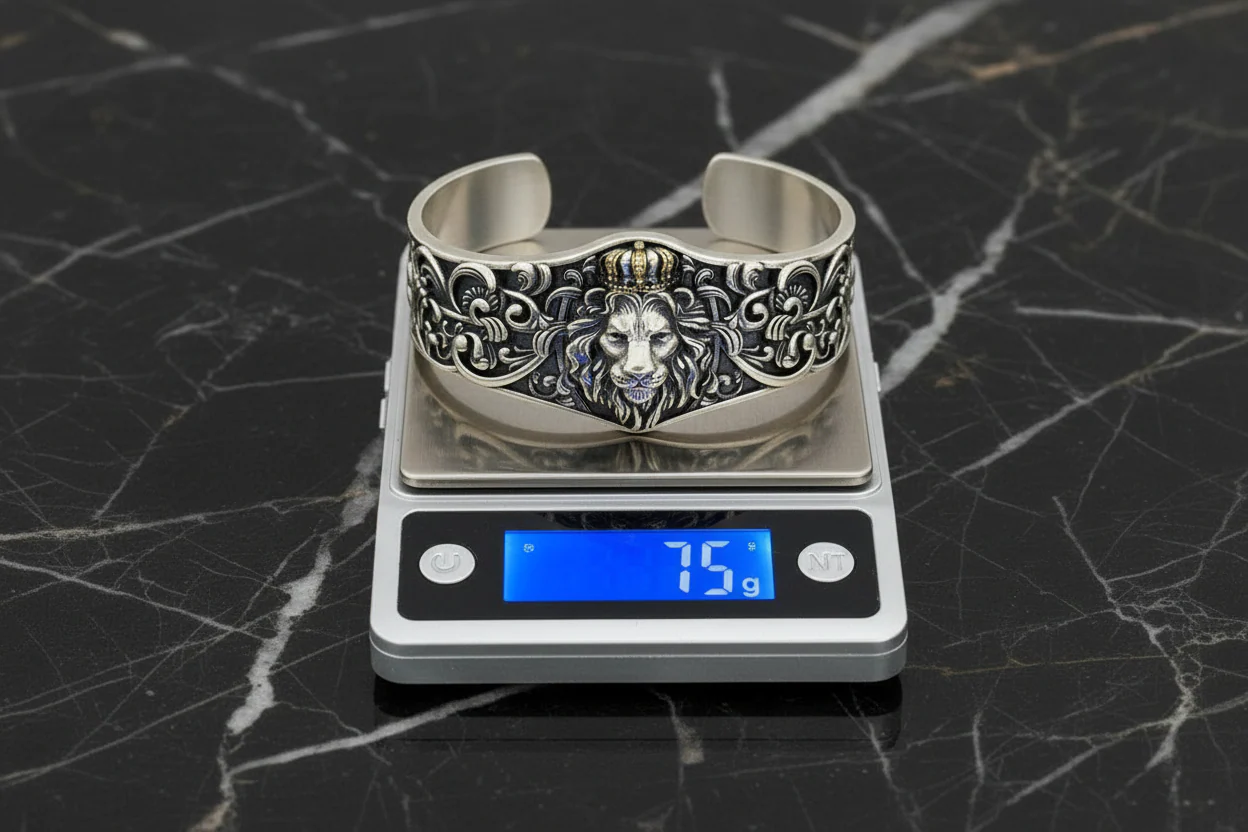 Unique 925 Silver Oxidized Lion Kada / Cuff Bracelet | Bracelet for Men | 925 Sterling Silver Cuff | Men's Jewelry | With Certificate of Authenticity and 925 Hallmark (Copy) - Image 5