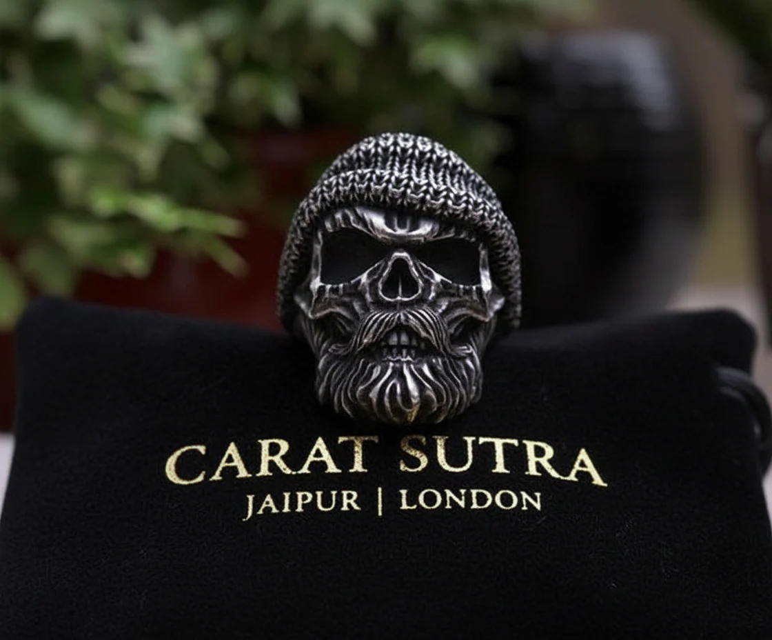 Unique Bearded Skull Ring | 925 Sterling Silver Oxidized Ring | Men's Jewelry | With Certificate of Authenticity and 925 Hallmark - Image 2