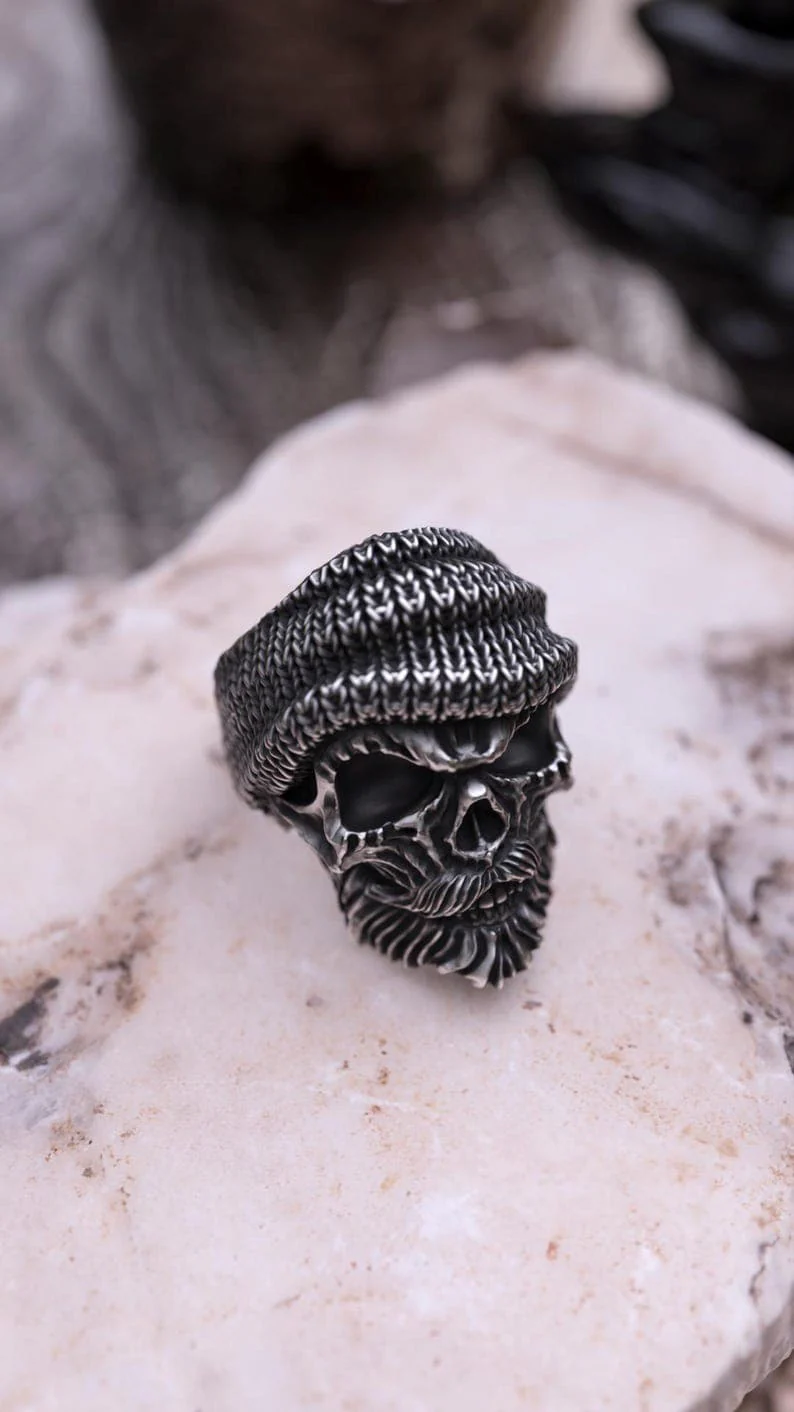 Unique Bearded Skull Ring | 925 Sterling Silver Oxidized Ring | Men's Jewelry | With Certificate of Authenticity and 925 Hallmark - Image 5