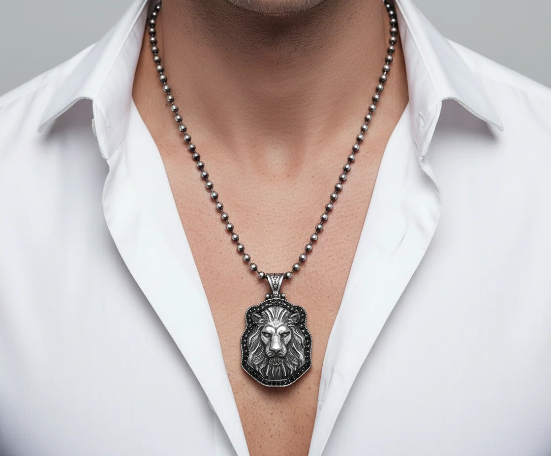 Unique Designed Lion Pendant for Men | 925 Sterling Silver Oxidized Pendant | Men's Jewelry | With Certificate of Authenticity and 925 Hallmark - Image 3