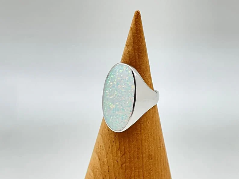 Unique Designed Turkish Style Ring with 16ct Oval Fire Australian Opal | 925 Sterling Silver Oxidized Ring | With Certificate of Authenticity and 925 Hallmark - Image 4
