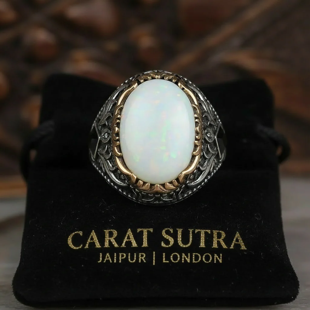 Unique Designed Turkish Style Ring with 13ct Fire Australian Opal | 925 Sterling Silver Oxidized Ring | With Certificate of Authenticity and 925 Hallmark - Image 4