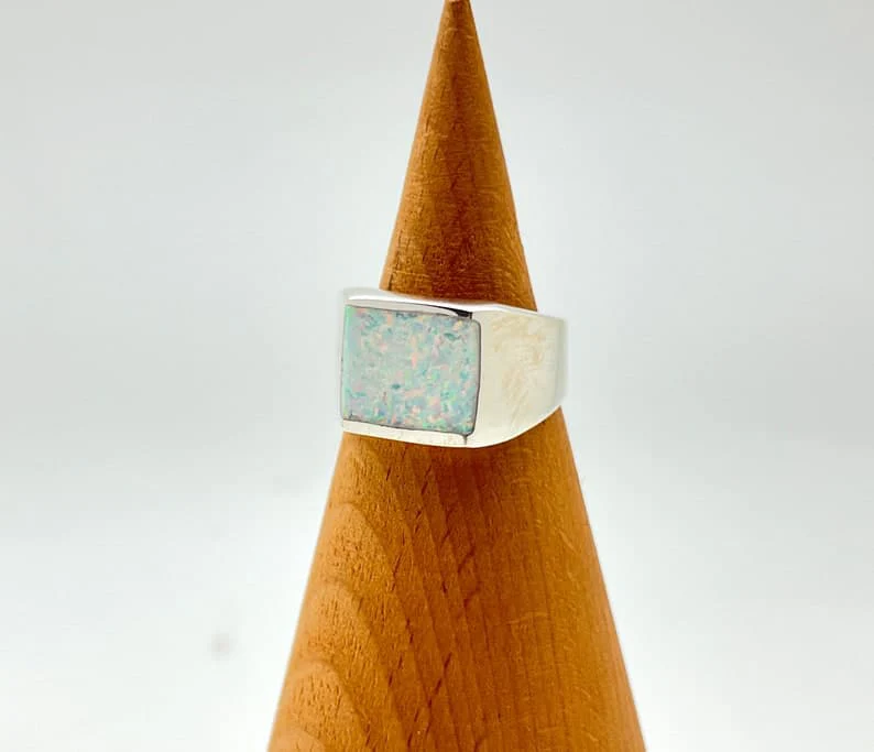 Unique Designed Turkish Style Ring with 8ct Oval Fire Australian Opal | 925 Sterling Silver Oxidized Ring | With Certificate of Authenticity and 925 Hallmark - Image 4