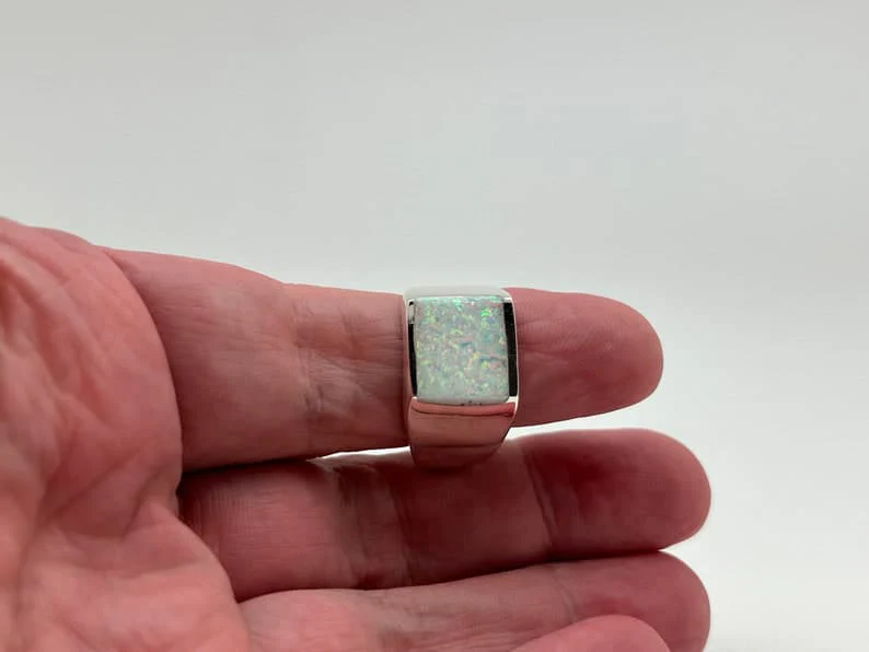 Unique Designed Turkish Style Ring with 8ct Oval Fire Australian Opal | 925 Sterling Silver Oxidized Ring | With Certificate of Authenticity and 925 Hallmark - Image 6
