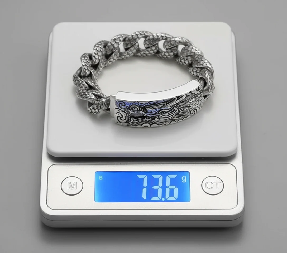 16mm wide Unique Embossed Dragon Bracelet for Men | 925 Sterling Silver Bracelet | With Certificate of Authenticity and 925 Hallmark - Image 5