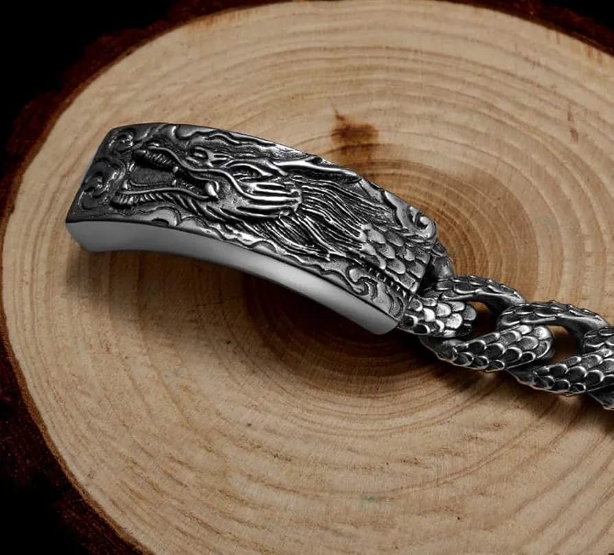 16mm wide Unique Embossed Dragon Bracelet for Men | 925 Sterling Silver Bracelet | With Certificate of Authenticity and 925 Hallmark - Image 9