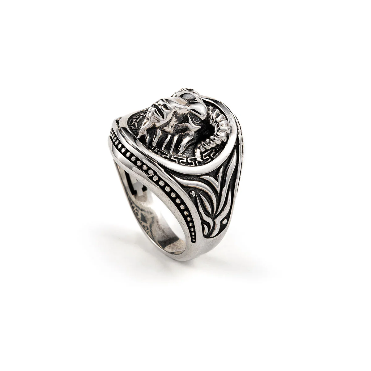Unique Goat Ring with Versace design | 925 Sterling Silver Oxidized Ring | With Certificate of Authenticity and 925 Hallmark - Image 2