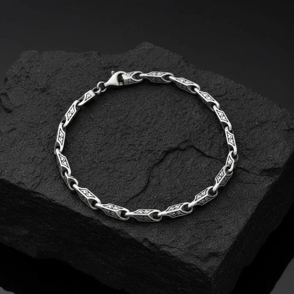 5mm, solid, wide Hand Engraved Vintage Oxidized Bracelet | 25-35g, 925 Sterling Silver Bracelet | With Certificate of Authenticity and 925 Hallmark