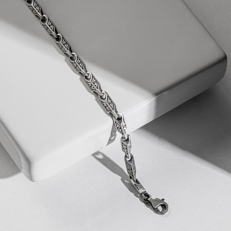 5mm, solid, wide Hand Engraved Vintage Oxidized Bracelet | 25-35g, 925 Sterling Silver Bracelet | With Certificate of Authenticity and 925 Hallmark - Image 2