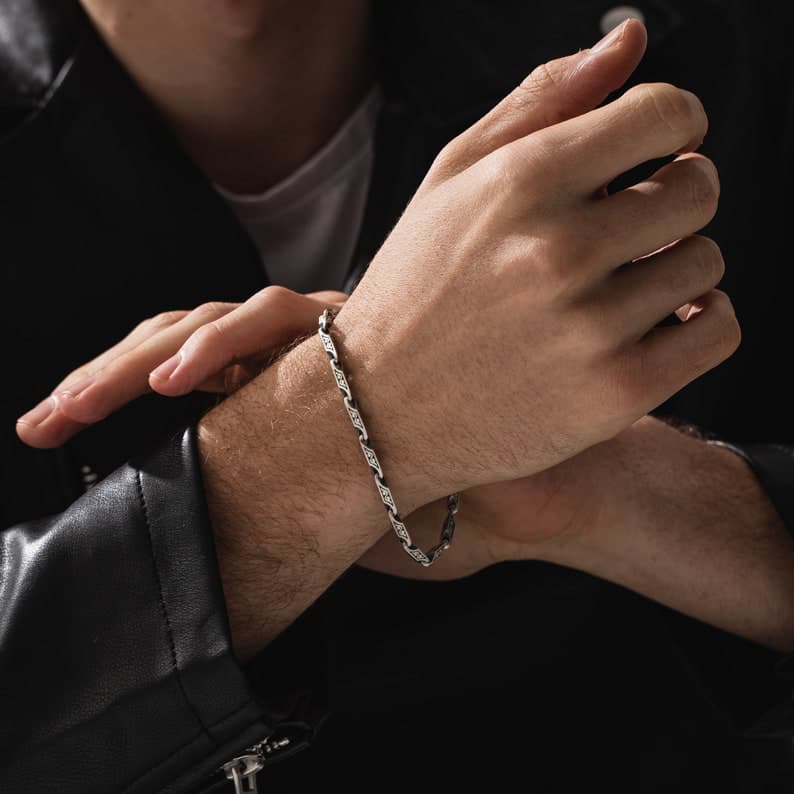 5mm, solid, wide Hand Engraved Vintage Oxidized Bracelet | 25-35g, 925 Sterling Silver Bracelet | With Certificate of Authenticity and 925 Hallmark - Image 4