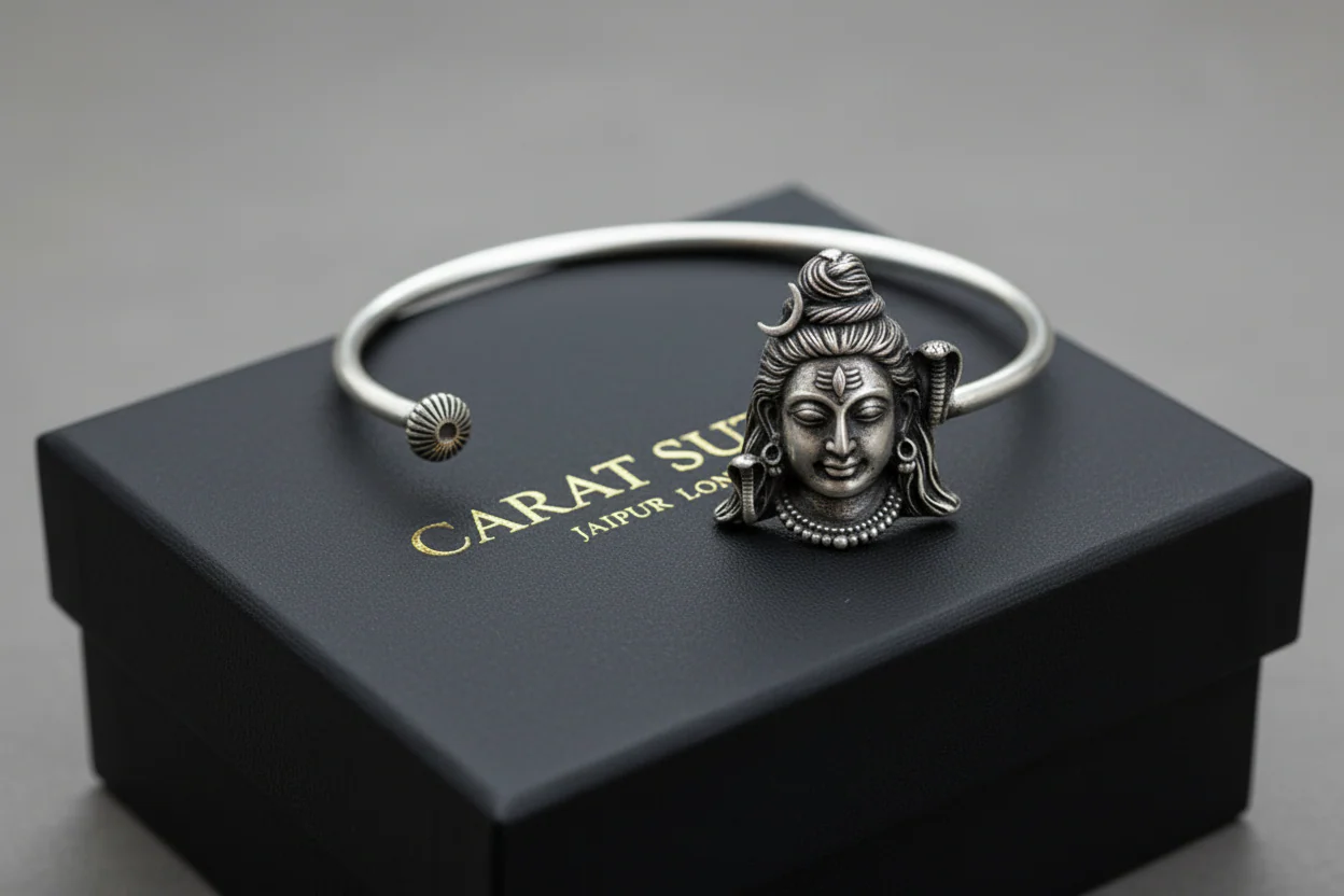 Unique Shiva Handcuff/Kada| 925 Sterling Silver Oxidized Bracelet | With Certificate of Authenticity and 925 Hallmark - Image 3